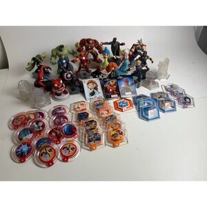 Disney Infinity Figures and Power Discs Marvel Pixar Frozen Star Wars Lot 56 pcs